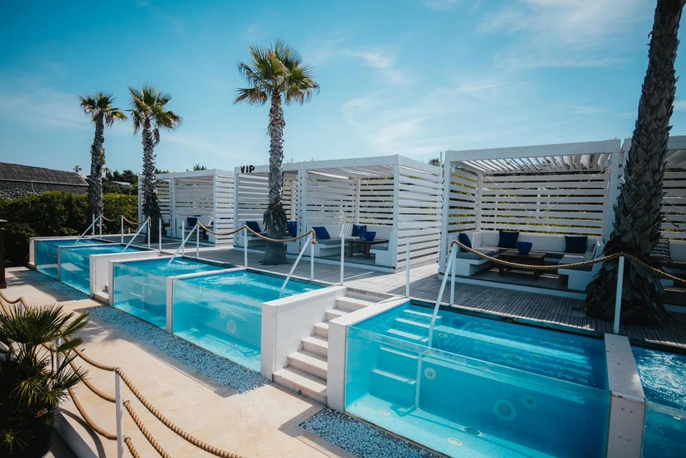 Nomad’s private pools and cabanas in the sunshine